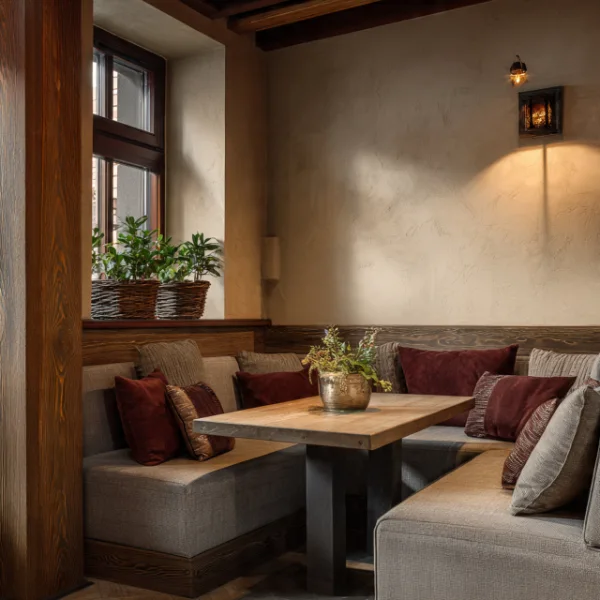 ultra realistic interior photograph of a cozy corner