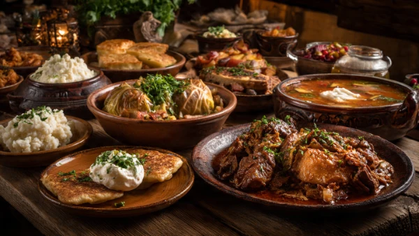 ultra realistic wide angle food photography of a traditional (2)